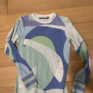 Emilio Pucci Long Sleeve Top Rossignol Blue M Medium